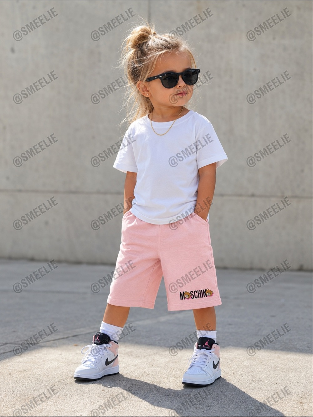 MOSCHINO Baby shorts pink/ teddy bear 2